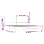 vidaXL Cadre de lit en métal sans matelas chêne fumé 160x200 cm
