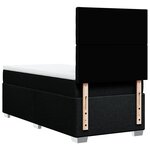 vidaXL Sommier à lattes de lit et matelas Noir 80x200 cm Tissu