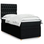 vidaXL Sommier à lattes de lit et matelas Noir 80x200 cm Tissu
