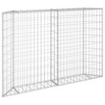 vidaXL Lit surélevé à gabion en trapèze Acier galvanisé 150x20x100 cm