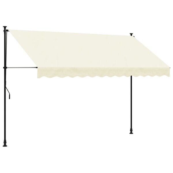 vidaXL Auvent rétractable crème 300x150 m tissu et acier