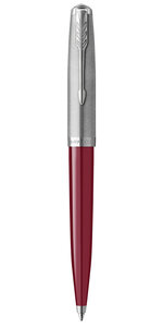 PARKER 51 Stylo Bille  Corps Résine Bordeaux + Capuchon inox poli  Recharge noire pointe moyenne  Coffret cadeau