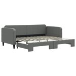 vidaXL Lit de jour avec lit gigogne gris foncé 90x200 cm tissu