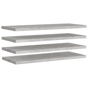 vidaXL Étagères murales flottantes 4 Pièces Gris béton 90x23 5x3 8cm MDF