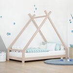 Lit tipi enfant TAHUKA 140 x 200 beige