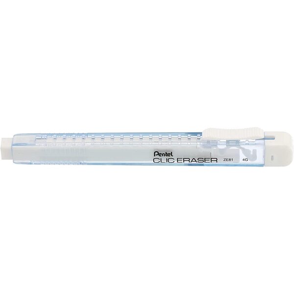 Stylo gomme clic eraser  corps bleu clair pastel x 12 pentel