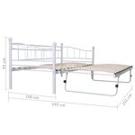 vidaXL Cadre de lit blanc acier 180x200/90x200 cm