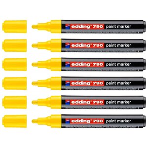 Marqueur Peinture 790 Jaune Pointe Ronde 2-3 mm x 6 EDDING