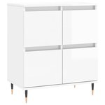 vidaXL Buffets 3 Pièces blanc brillant bois d'ingénierie