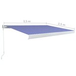 vidaXL Store à cassette manuel 350x250 cm Bleu et blanc