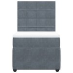 vidaXL Sommier à lattes de lit et matelas Gris foncé 90x200 cm Velours
