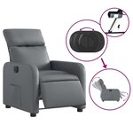 vidaXL Fauteuil inclinable électrique Gris Similicuir