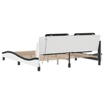 vidaXL Cadre de lit avec lumières LED blanc noir 180x200 cm similicuir