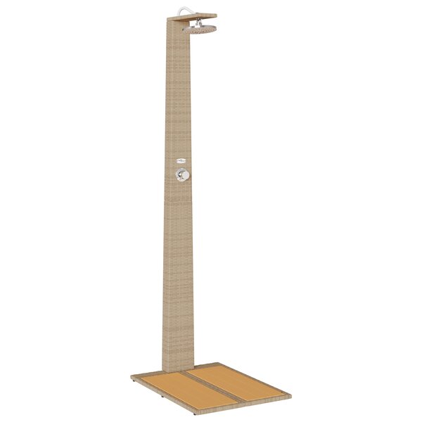 vidaXL Douche de jardin Beige 60x80x214 cm Poly Rattan