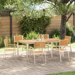 Ensemble de salle à manger de jardin 7 pièces en bois massif de teck vidaXL