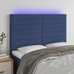 vidaXL Tête de lit à LED Bleu 144x5x118/128 cm Tissu