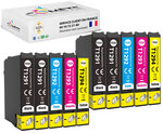 T1295 - 10 cartouches compatibles epson t1295 pomme (t1291 t1292 t1293 t1294)  - 4 noir + 2 cyan + 2 magenta + 2 jaune