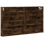 vidaXL Armoire à vitrine chêne fumé 100x8 5x58 cm bois d'ingénierie