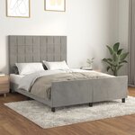 vidaXL Cadre de lit avec tête de lit Gris clair 140x190 cm Velours