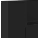 vidaXL Armoire tête de lit avec LED noir 140x16 5x103 5 cm