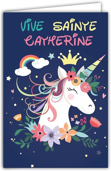 Carte sainte catherine bonne fête 25 novembre avec enveloppe blanche 12x17 5cm