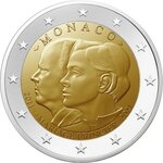 Pièce de monnaie 2 euro commémorative Monaco 2021 BE – 10 ans du mariage princier