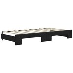 vidaXL Lit de jour avec gigogne et tiroirs noir 90x190 cm tissu