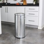 Poubelle de cuisine à pédale brooklyn argent acier inoxydable 30 l