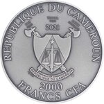 Pièce de monnaie en Argent 2000 Francs g 62.2 (2 oz) Millésime 2021 RHINOCERUS