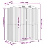 vidaXL Abri de jardin Gris clair 192x108x223 cm Acier galvanisé