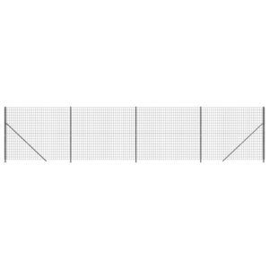 vidaXL Clôture en treillis métallique avec bride anthracite 2x10 m