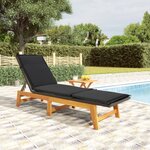 vidaXL Chaise longue avec table Résine tressée et bois massif d'acacia