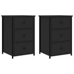 vidaXL Tables de chevet 2 Pièces noir 40x36x60 cm bois d’ingénierie