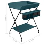 vidaXL Table à langer Vert Fer
