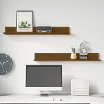 vidaXL Étagères murales 2 Pièces Marron miel 80x11x9cm Bois de pin massif