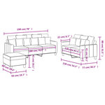 vidaXL Ensemble de canapés 3 Pièces avec coussins Gris clair Tissu