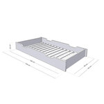 Tiroir de lit 90 x 200 avec sommier BUDDY - rose pastel