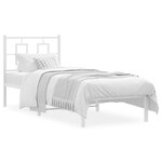 vidaXL Cadre de lit métal avec tête de lit blanc 75x190 cm