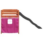 vidaXL Lit mezzanine enfants et rideaux rose 80x200cm bois pin massif