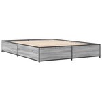 vidaXL Cadre de lit sonoma gris 120x190 cm bois d'ingénierie et métal