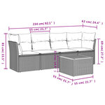 vidaXL Salon de jardin avec coussins 5 Pièces beige résine tressée