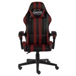 vidaXL Fauteuil de jeux vidéo Noir et rouge bordeaux Similicuir