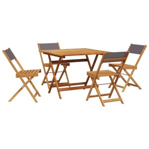 vidaXL Ensemble à manger de jardin 5 Pièces anthracite tissu bois massif