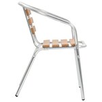 vidaXL Chaises empilables de jardin 4 Pièces Aluminium et WPC Argenté