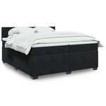vidaXL Sommier à lattes de lit et matelas Noir 200x200 cm Velours
