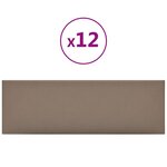 vidaXL Panneaux muraux 12 Pièces Cappuccino 90x30 cm Similicuir 3 24 m²
