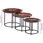 vidaXL Tables gigognes 3 Pièces bois massif de récupération