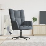 vidaXL Chaise de relaxation Gris foncé Velours