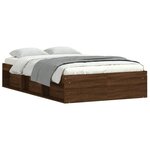 vidaXL Cadre de lit chêne marron 120x190 cm petit double