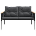 vidaXL Ensemble de meubles de balcon avec coussins 5 Pièces noir acier
